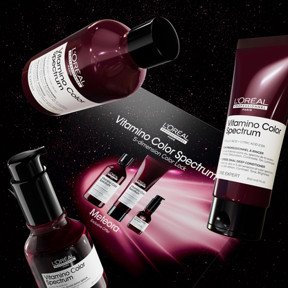 L'Oréal Professionnel Série Expert Vitamino Color Spectrum Trio Geschenkset – Shampoo 300 ml + Conditioner 250 ml + Glass Shine Serum 50 ml