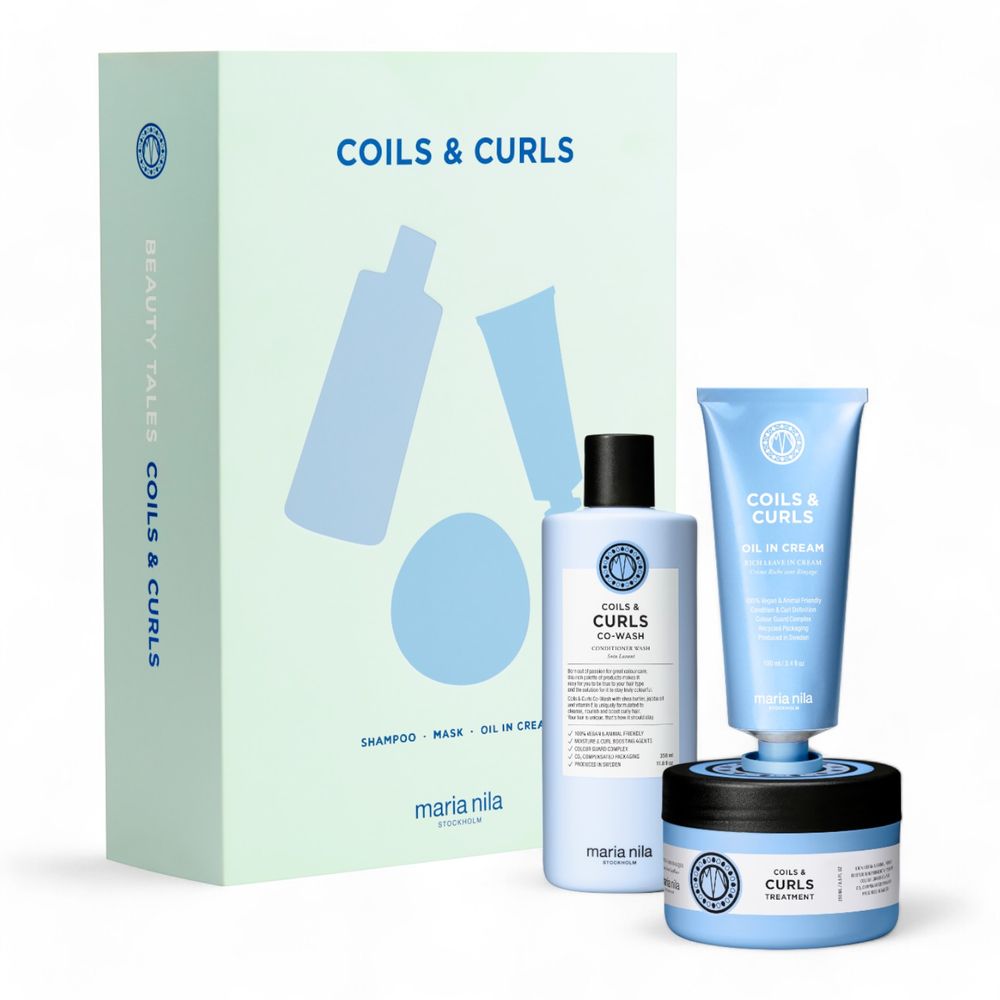 Maria Nila Coils &amp; Curls Holiday Box - Shampoo 350 ml + Mask 250 ml + Oil in Cream 100 ml