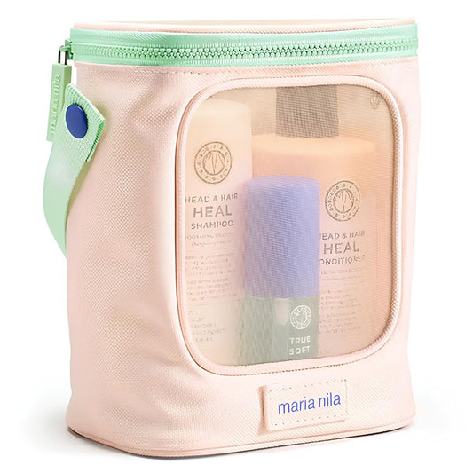 Maria Nila Pure Head & Heal Beauty Bag - Shampoo 350 ml + Conditioner 300 ml + Argan Oil 30 ml + Cosmetic Bag