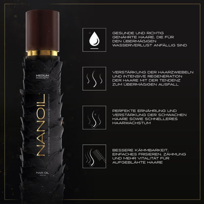Nanoil Porosité Moyenne 100 ml - Huile Capillaire 