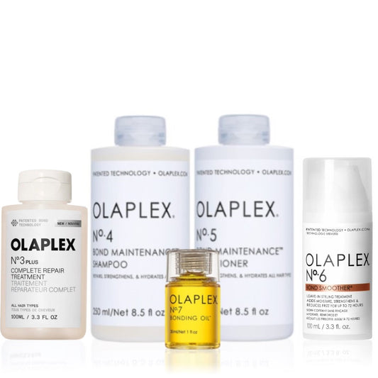 Olaplex Set - Hair Perfector No. 3 + Shampoo No. 4 + Conditioner No. 5 + Bond Smoother No. 6 + Bonding Oil No.7 