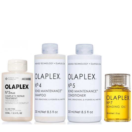 Olaplex Set - No. 3 PLUS Treatment + Shampoo No. 4 + Conditioner No. 5 + Bonding Oil No.7