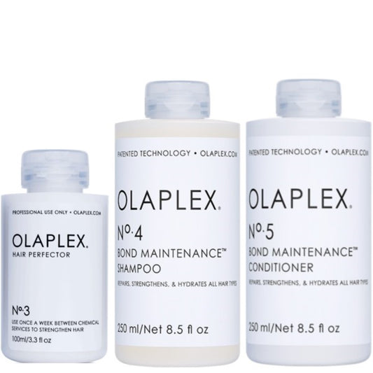 Ensemble Olaplex - Perfecteur de cheveux No. 3 + Shampoing n° 4 + Conditionneur No. 5