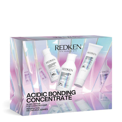 Redken Acidic Bonding Concentrate Holiday Set – Shampoo 300 ml + Conditioner 300 ml + Leave-In Treatment 150 ml