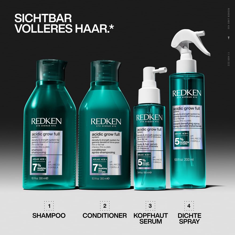 Redken Acidic Grow Full Holiday Set – Shampoo 300 ml + Conditioner 300 ml + Serum 100 ml