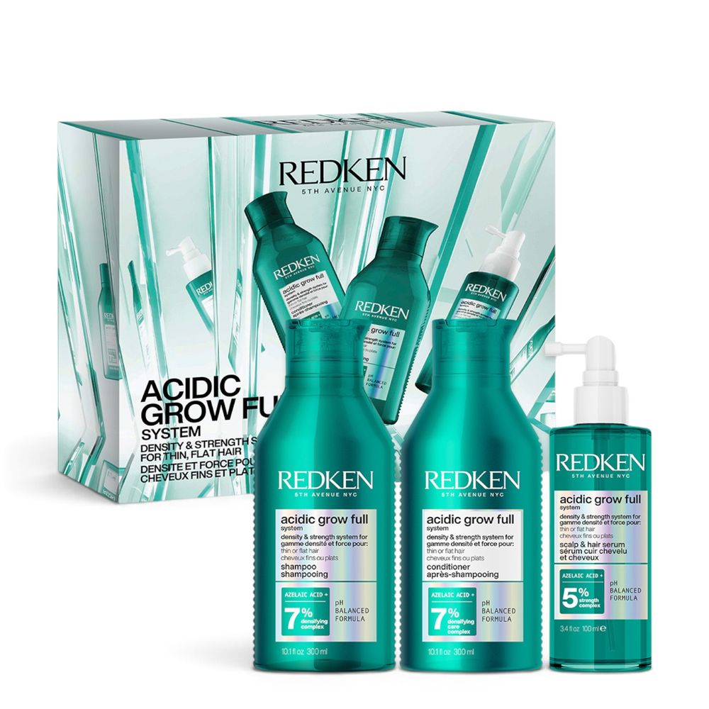 Redken Acidic Grow Full Holiday Set – Shampoo 300 ml + Conditioner 300 ml + Serum 100 ml