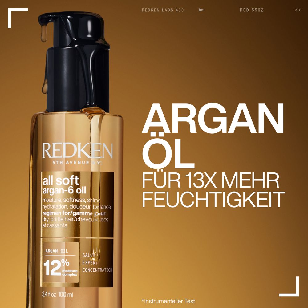 Redken All Soft Holiday Set – Shampoo 300 ml + Conditioner 300 ml + All Soft Argan-6 Oil 100 ml