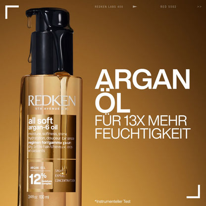 Redken All Soft Holiday Set – Shampoo 300 ml + Conditioner 300 ml + All Soft Argan-6 Oil 100 ml