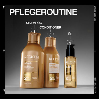 Redken All Soft Holiday Set – Shampoo 300 ml + Conditioner 300 ml + All Soft Argan-6 Oil 100 ml