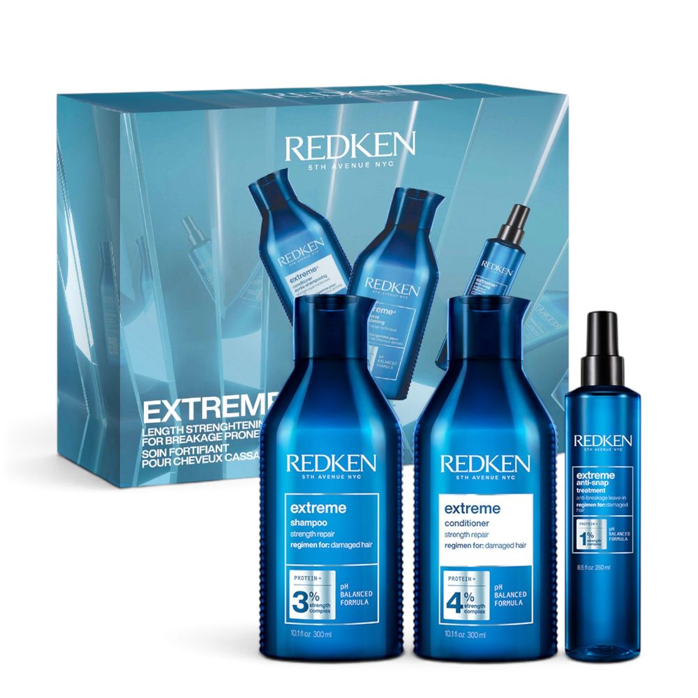 Redken Extreme Holiday Set – Shampoo 300 ml + Conditioner 300 ml + Anti-Snap 250 ml