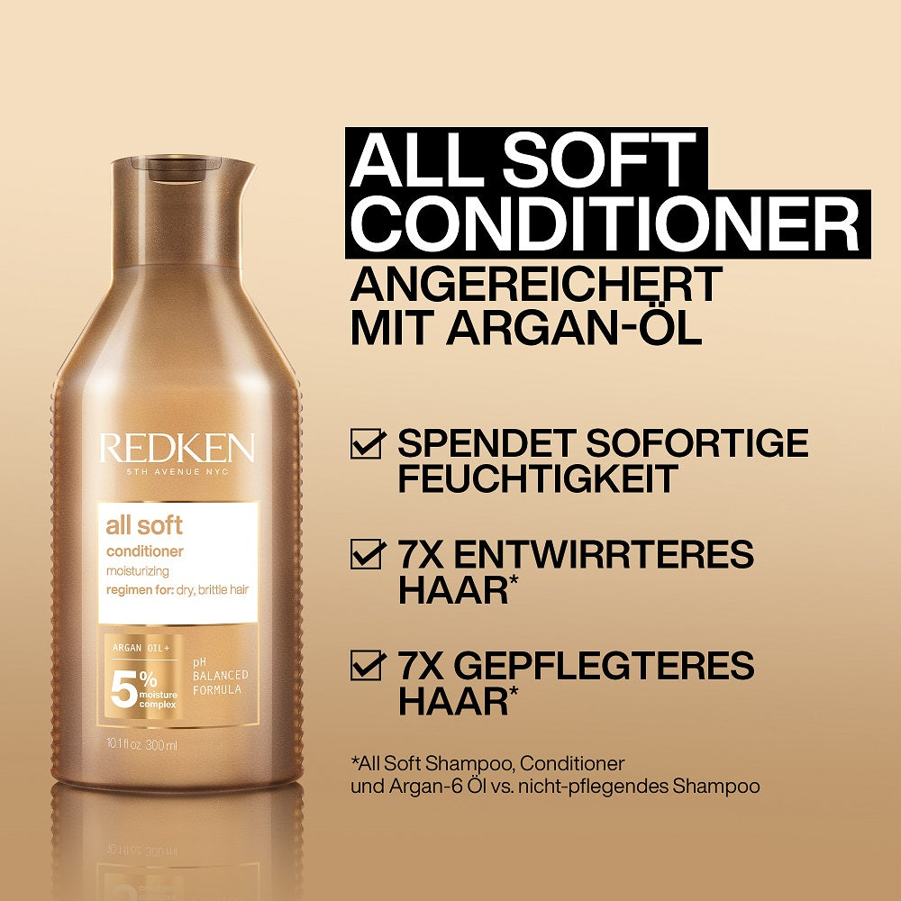 Redken All Soft XMAS Set - Shampoo 300 ml + Conditioner 300ml + Heavy Cream 250ml