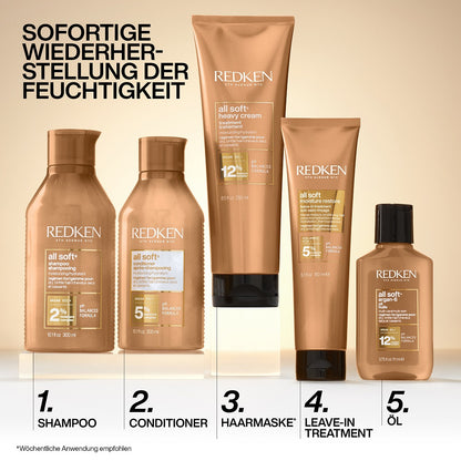 Redken All Soft XMAS Set - Shampoo 300 ml + Conditioner 300ml + Heavy Cream 250ml