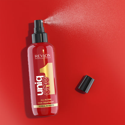 Revlon Uniq One Geschenkset – 2 × Hair Treatment 150 ml + Lippenstift Rot