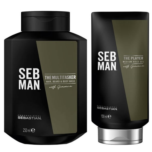 Coffret Sebastian SebMan - Shampoing 3en1 The Multitasker 250 ml + Gel The Player 150 ml