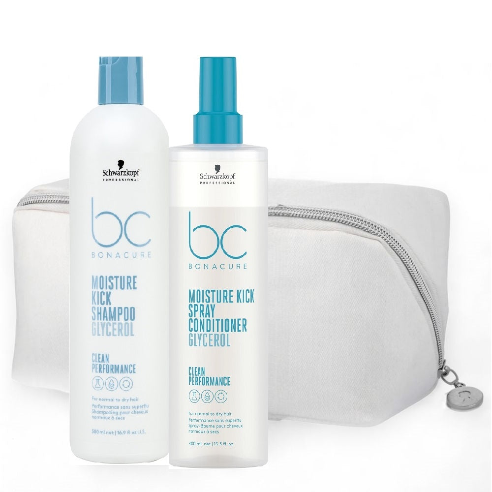 Schwarzkopf BC Moisture Kick Shampoo 500 ml + Spray Conditioner 400 ml + Kosmetiktasche