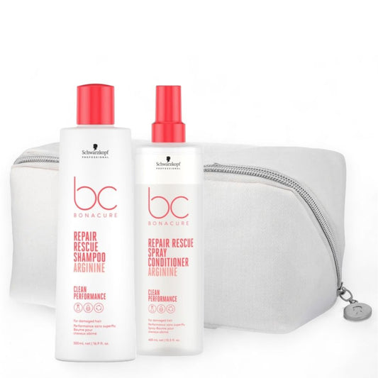 Schwarzkopf BC Repair Rescue Shampoo 500 ml + Spray Conditioner 400 ml + Kosmetiktasche
