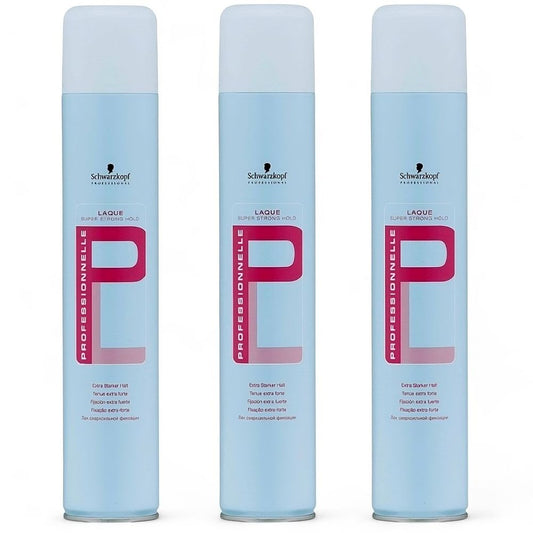 Schwarzkopf Professionnelle Laque Super Strong Hold Hairspray 3 x 500 ml