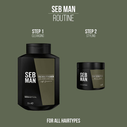 Sebastian SebMan Xmas Duo Box - Multitasker 3in1 Shampoo 250 ml + Sculptor 75 ml