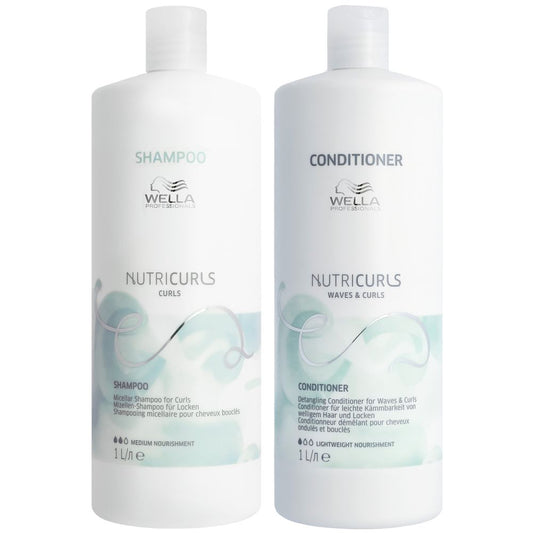 Wella Professionals Nutricurls Set - Shampoo 1000 ml + Conditioner 1000 ml - NEU