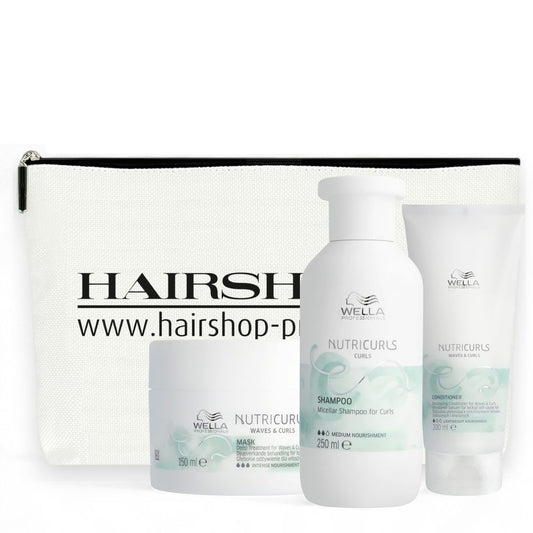 Wella Professionals Nutricurls Curls Geschenkset - Shampoo 250ml +  Conditioner 200 ml + Maske 150 ml  + Kosmetikbeutel gratis