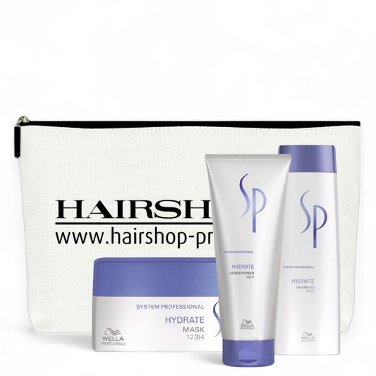 Wella SP System Professional Hydrate Geschenkset Shampoo 250ml + Conditioner 200ml + Mask 200ml +  Kosmetikbeutel gratis
