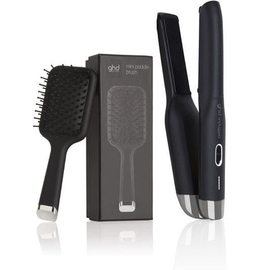 ghd unplugged styler black + free mini paddle brush